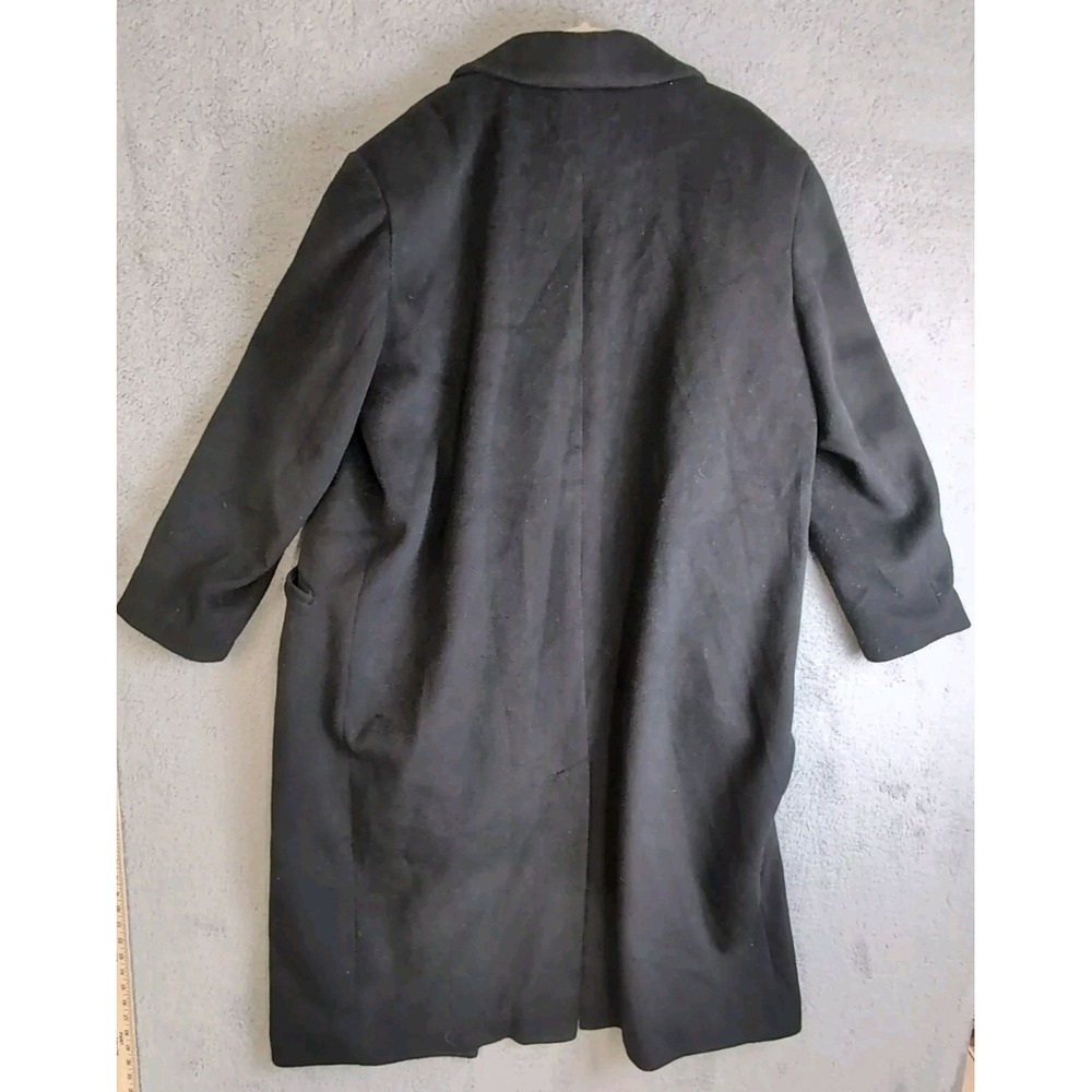 ASOS Designs Overcoat Women's  16 Long Coat Lined Double Breasted Black 4 Button - Picture 8 of 8